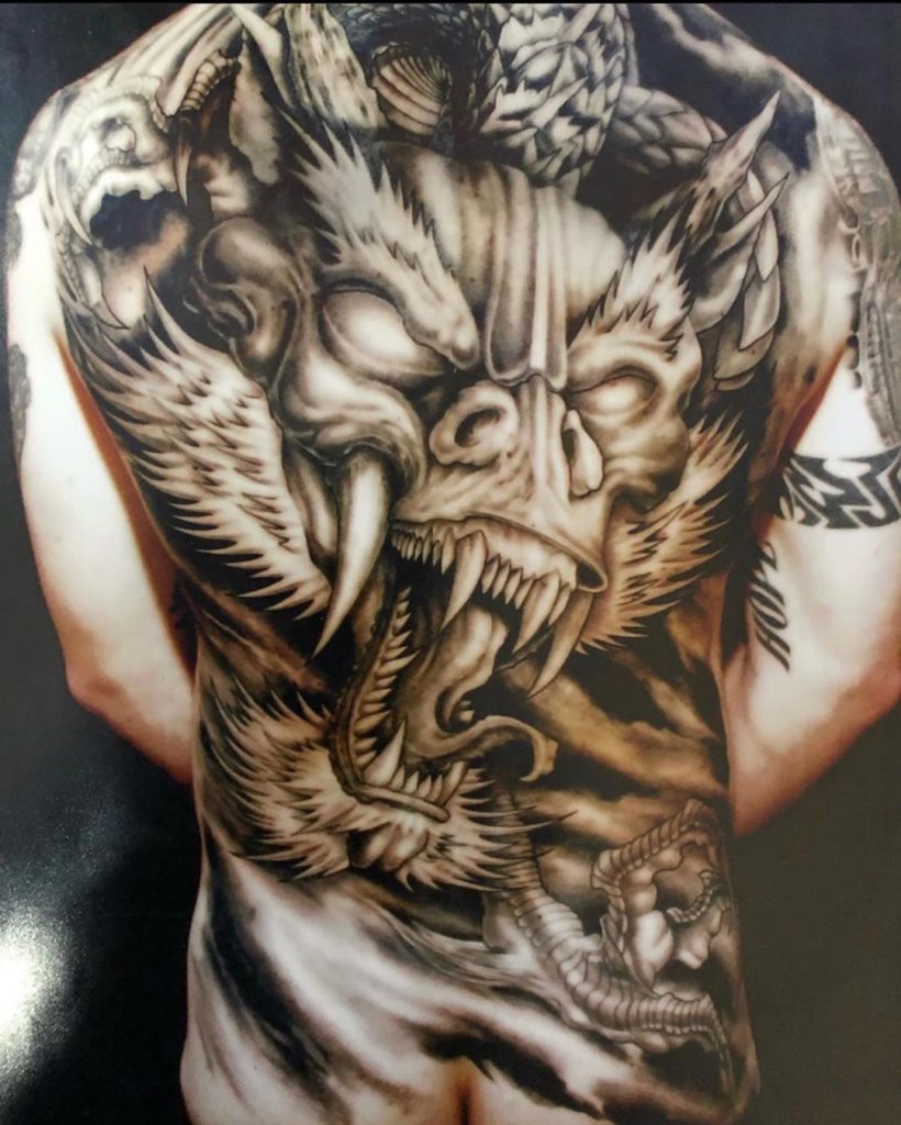 Pure Ink Tattoo - NJ - Ian Shafer - Black Grey Dragon Tattoo