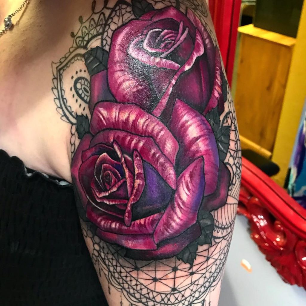 Pure Ink Tattoo - NJ - Ian Shafer - Roses Lace Tattoo