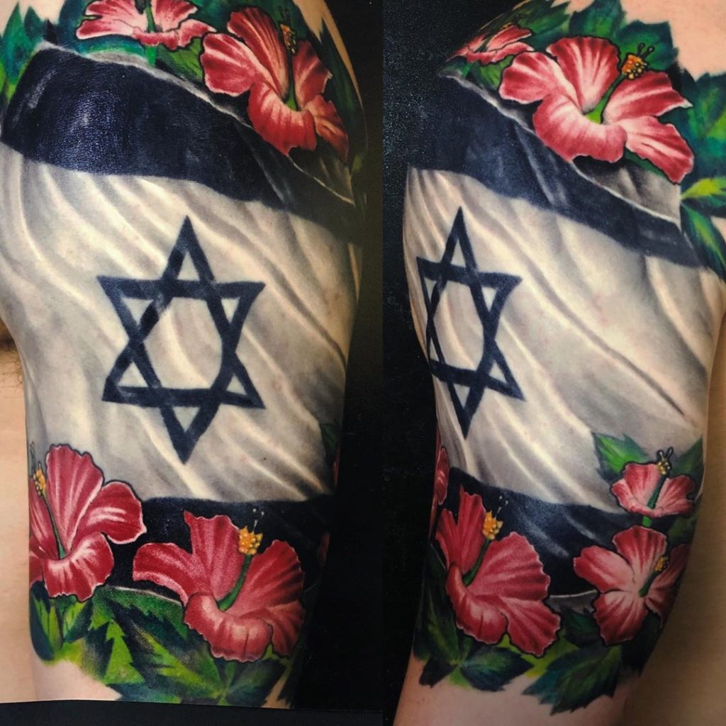 Pure Ink Tattoo - NJ - Ian Shafer - Flowers and Flag