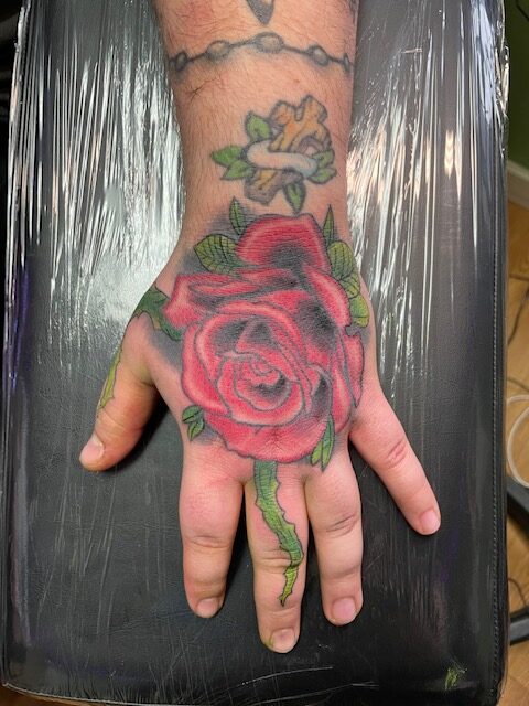 Bethany Hoff - Rose Hand Tattoo