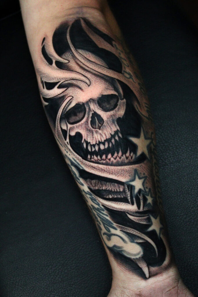 Pure Ink Tattoo - NJ - Tito Rodriguez - Skull Tattoo